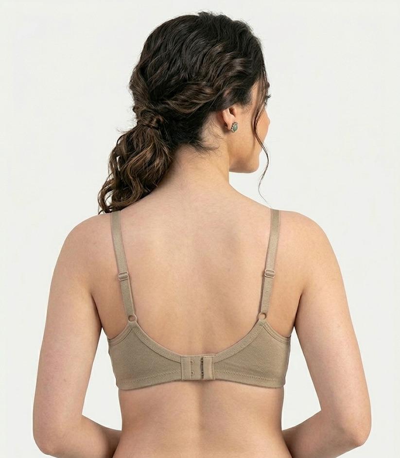 Comfort Lady Cotton Wire Free Women's Non-Padded Full Coverage Bra|Label Free All Day Comfort Bra  - SKIN