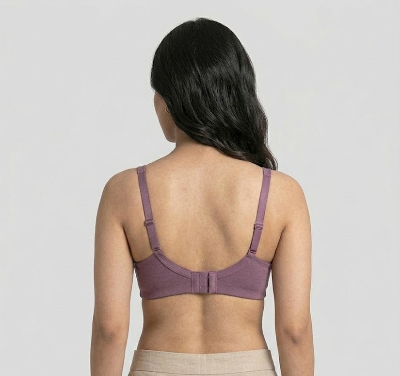 Comfort Lady Women’s Padded Wireless Cotton Bra| High Coverage All-Day Comfort - WINE