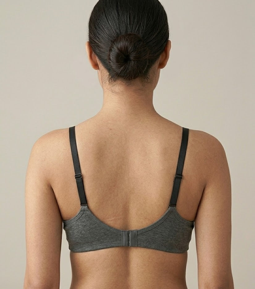 Comfort Lady Women’s Padded Wireless Cotton Bra| High Coverage All-Day Comfort - BLACK