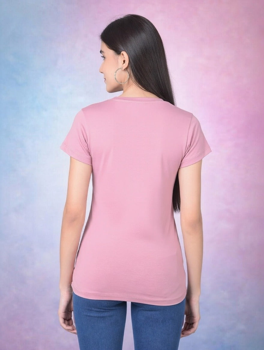 Comfort Lady Regular Fit Plain Half Sleeve T Shirt