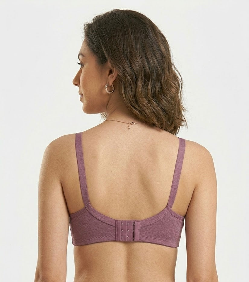 Comfort Lady CL-922 Women Padded Wirefree Bra High Coverage Daily Wear - WINE