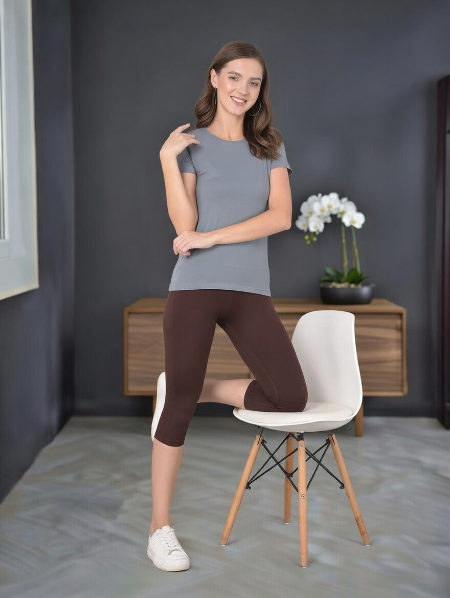 Comfort Lady Regular Fit Plain Half Sleeve T Shirt