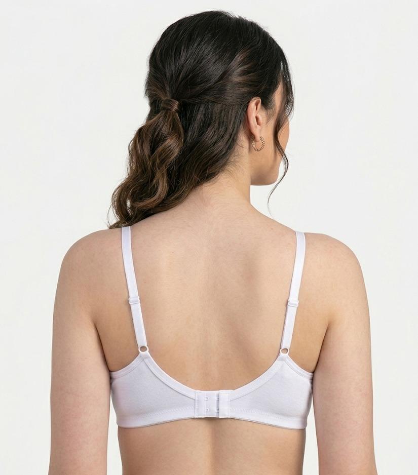 Comfort Lady Cotton Wire Free Women's Non-Padded Full Coverage Bra|Label Free All Day Comfort Bra  - WHITE