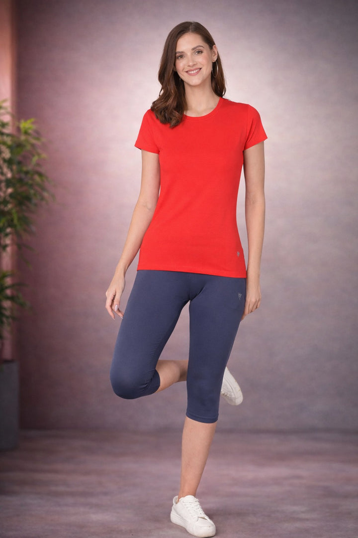 Comfort Lady Regular Fit Plain Half Sleeve T Shirt