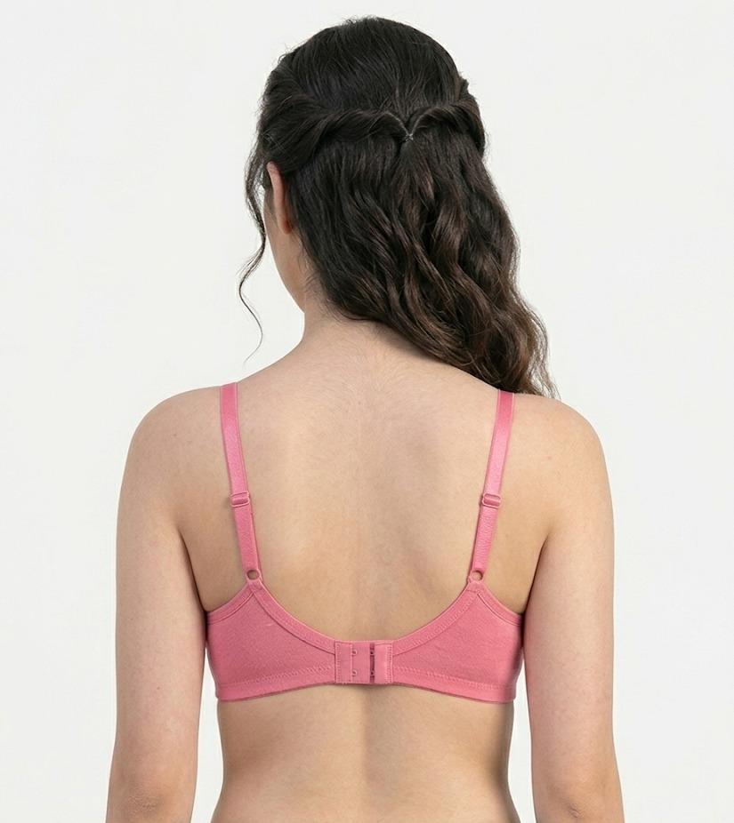 Comfort Lady Cotton Wire Free Women's Non-Padded Secret Support Bra - PEACH BLOSSOM