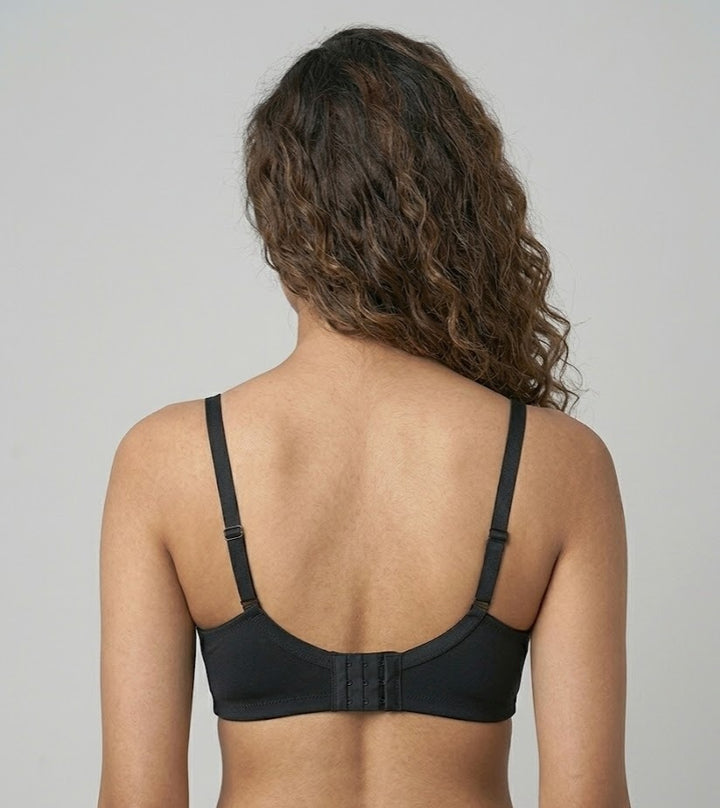 Comfort Lady CL-922 Women Padded Wirefree Bra High Coverage Daily Wear - BLACK