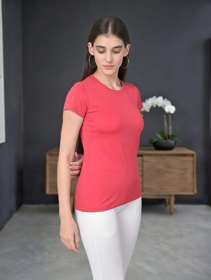 Comfort Lady Regular Fit Plain Half Sleeve T Shirt