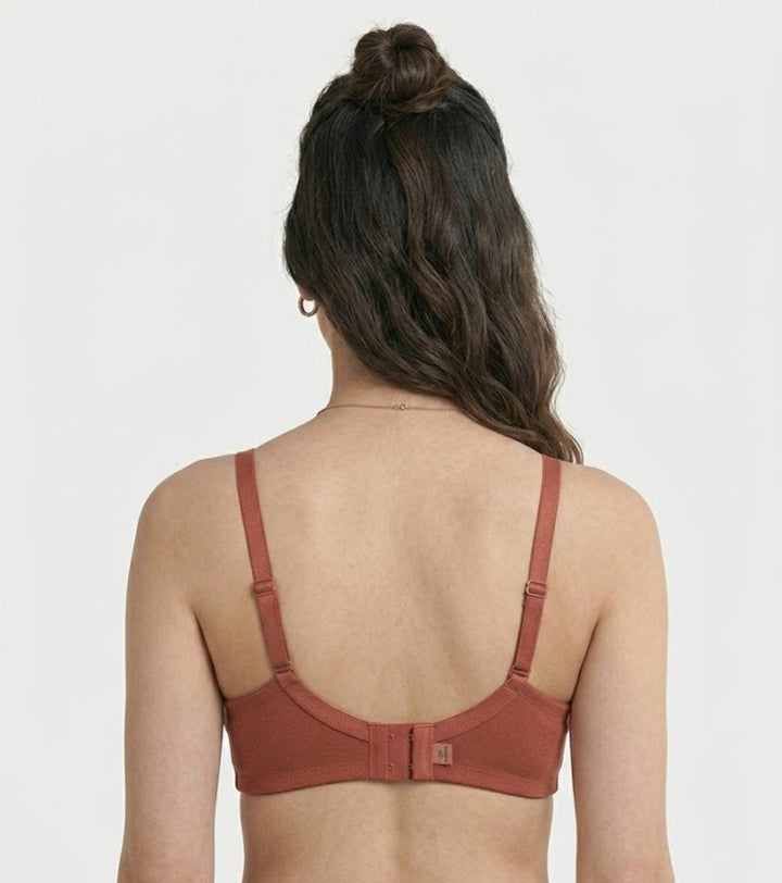 Comfort Lady Women’s Padded Wireless Cotton Bra| High Coverage All-Day Comfort - RED LOVE
