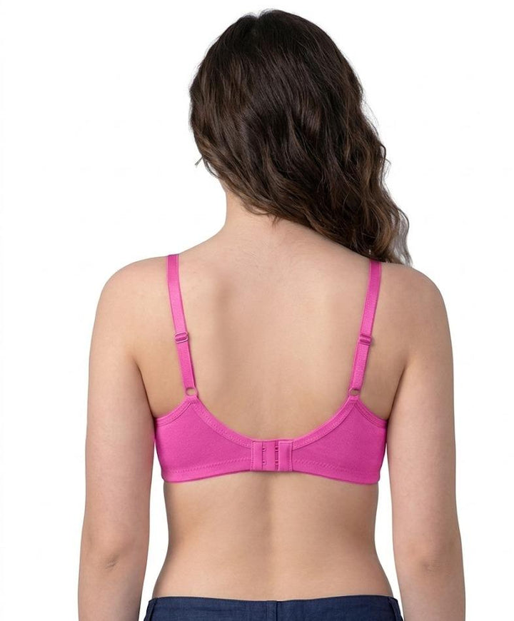 Comfort Lady Cotton Wire Free Women's Non-Padded Secret Support Bra - BABY PINK