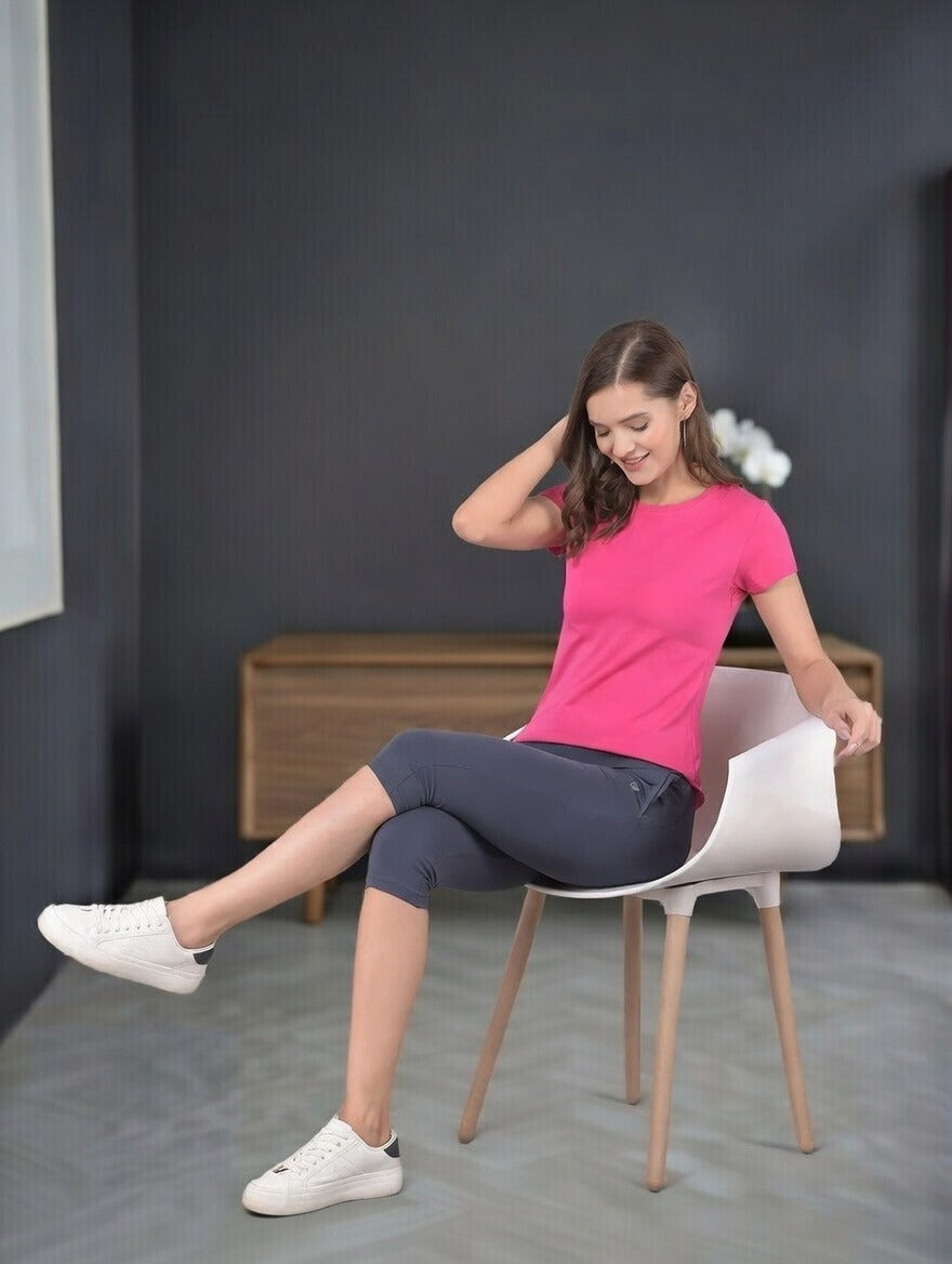 Comfort Lady Regular Fit Plain Half Sleeve T Shirt