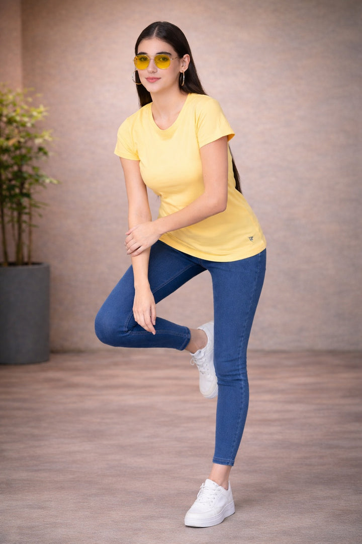 Comfort Lady Regular Fit Plain Half Sleeve T Shirt