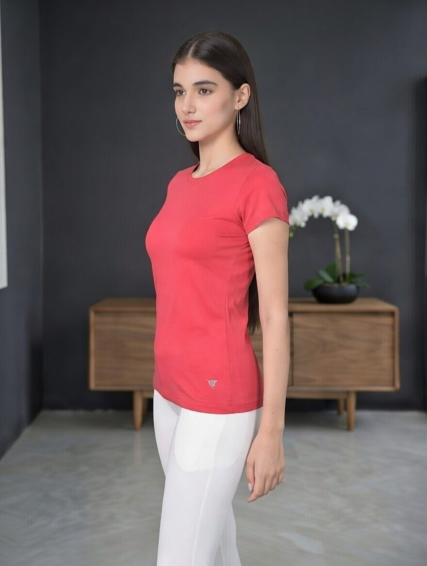 Comfort Lady Regular Fit Plain Half Sleeve T Shirt