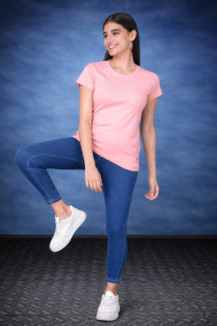 Comfort Lady Regular Fit Plain Half Sleeve T Shirt