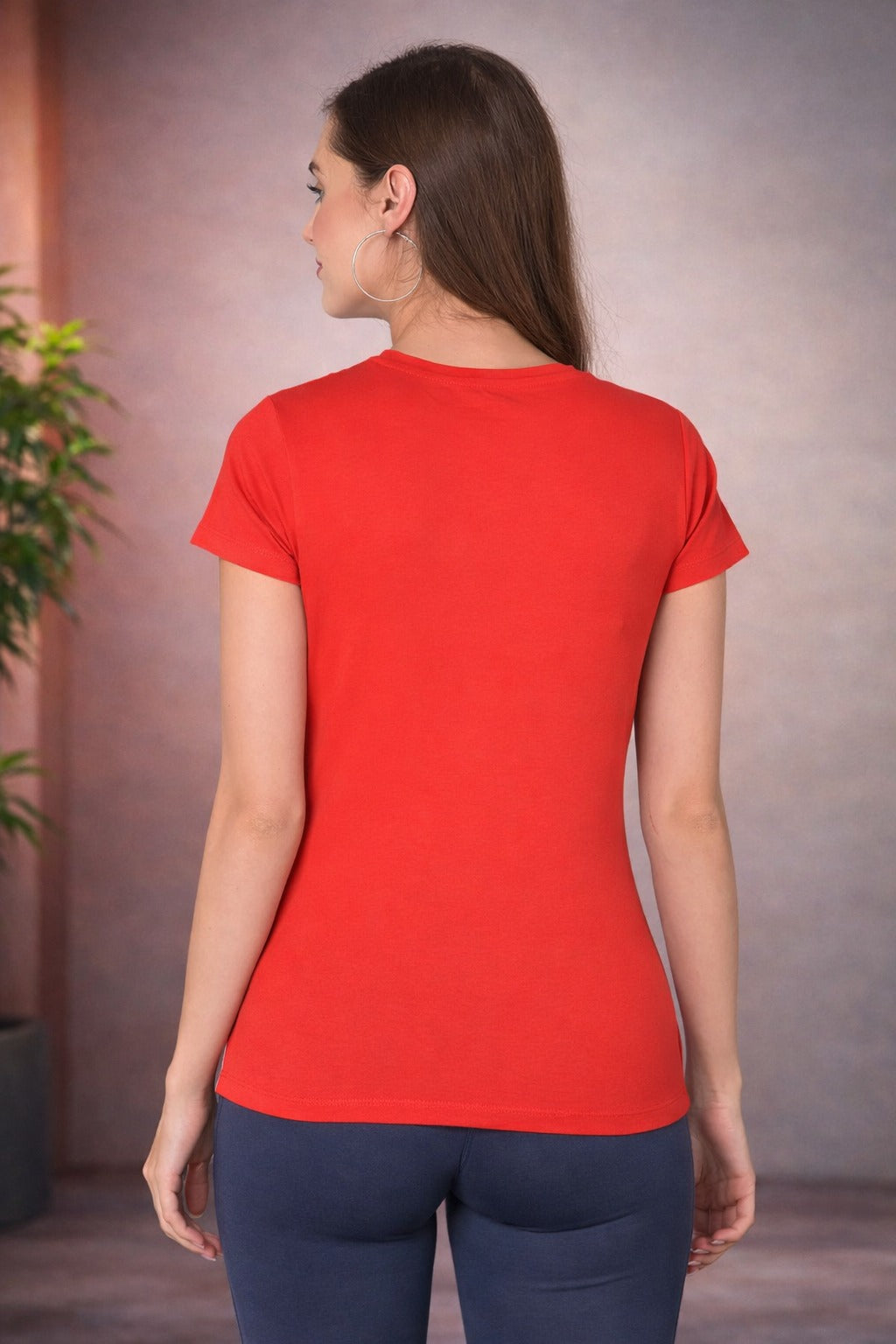 Comfort Lady Regular Fit Plain Half Sleeve T Shirt
