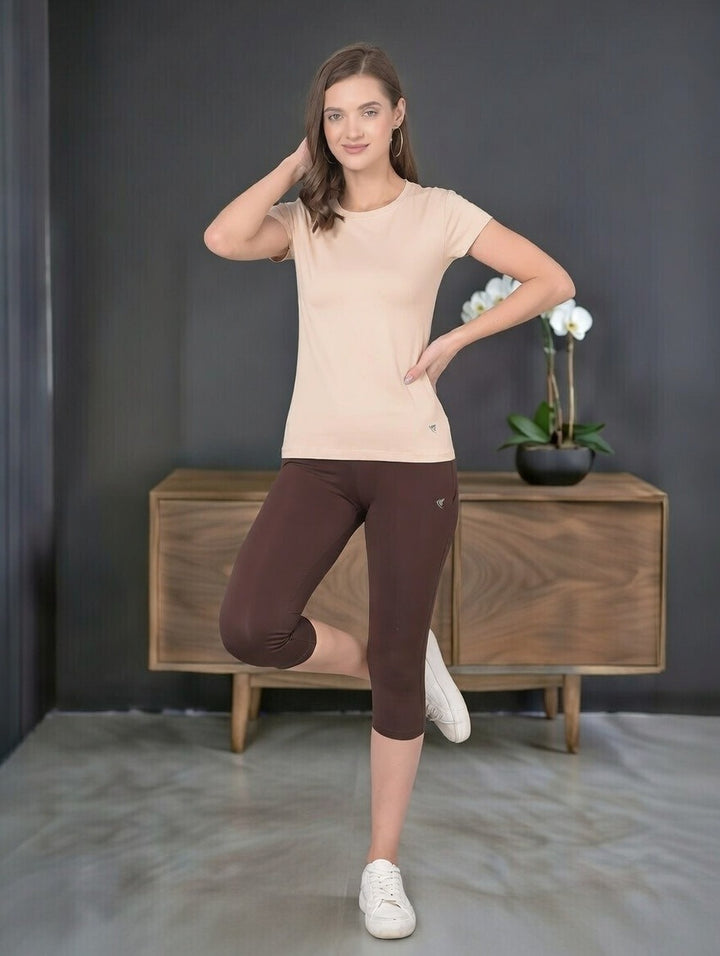 Comfort Lady Regular Fit Plain Half Sleeve T Shirt