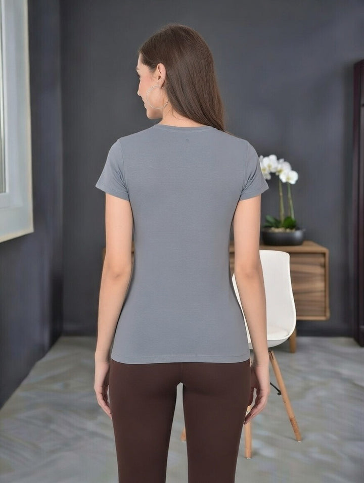 Comfort Lady Regular Fit Plain Half Sleeve T Shirt
