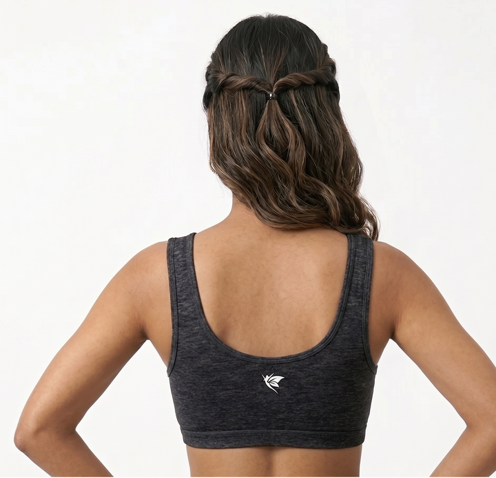 Comfort Lady Women’s Cotton Beginners Bra | Wire-Free, Label-Free, Daily Wear  - BLACK