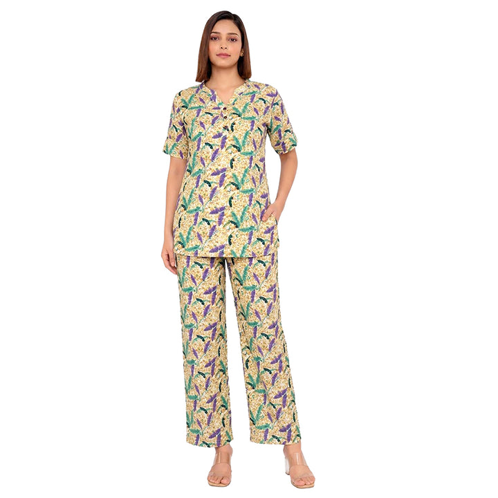 COMFORT LADY CO ORD SET WOMEN | PRINTED LOUNGE WEAR TWO PIECE OUTFIT | AIRPORT LOOK & TRAVEL WEAR
