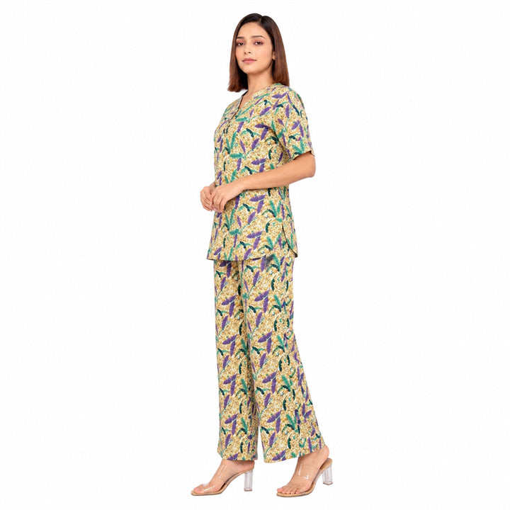 COMFORT LADY CO ORD SET WOMEN | PRINTED LOUNGE WEAR TWO PIECE OUTFIT | AIRPORT LOOK & TRAVEL WEAR