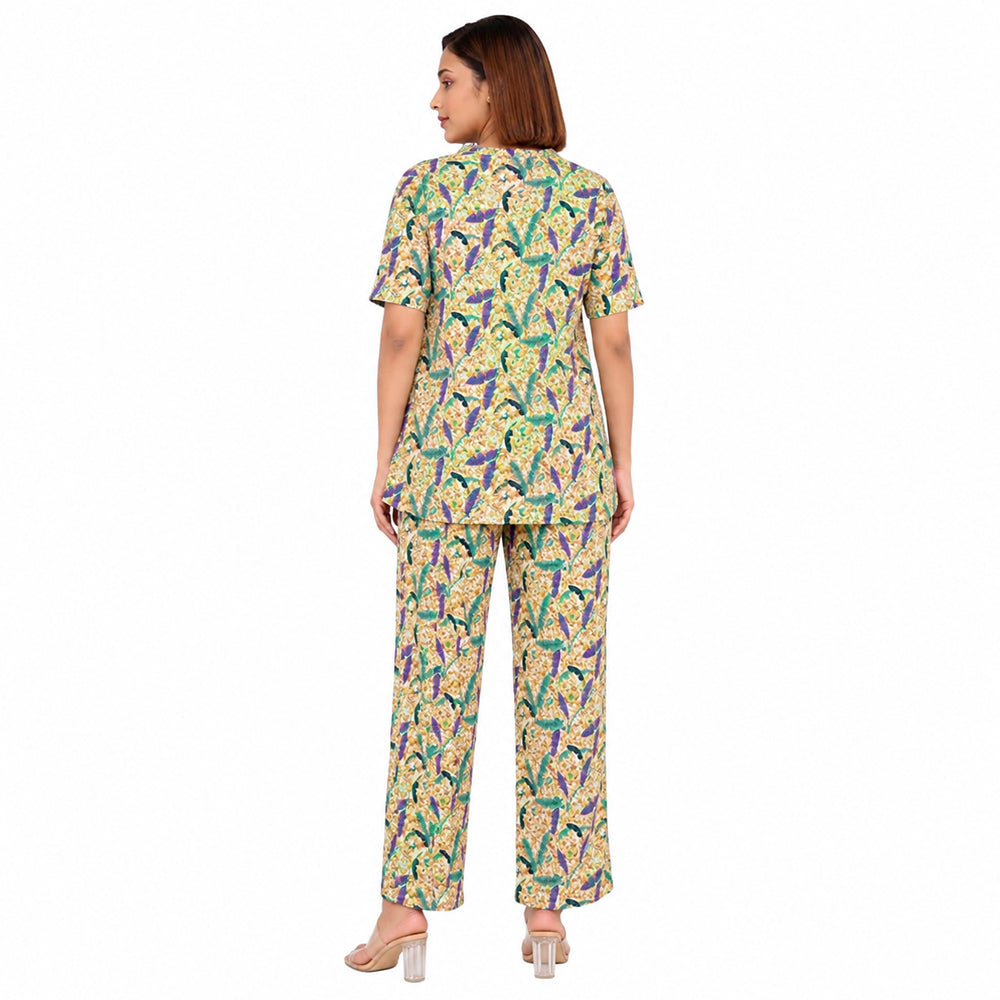 COMFORT LADY CO ORD SET WOMEN | PRINTED LOUNGE WEAR TWO PIECE OUTFIT | AIRPORT LOOK & TRAVEL WEAR