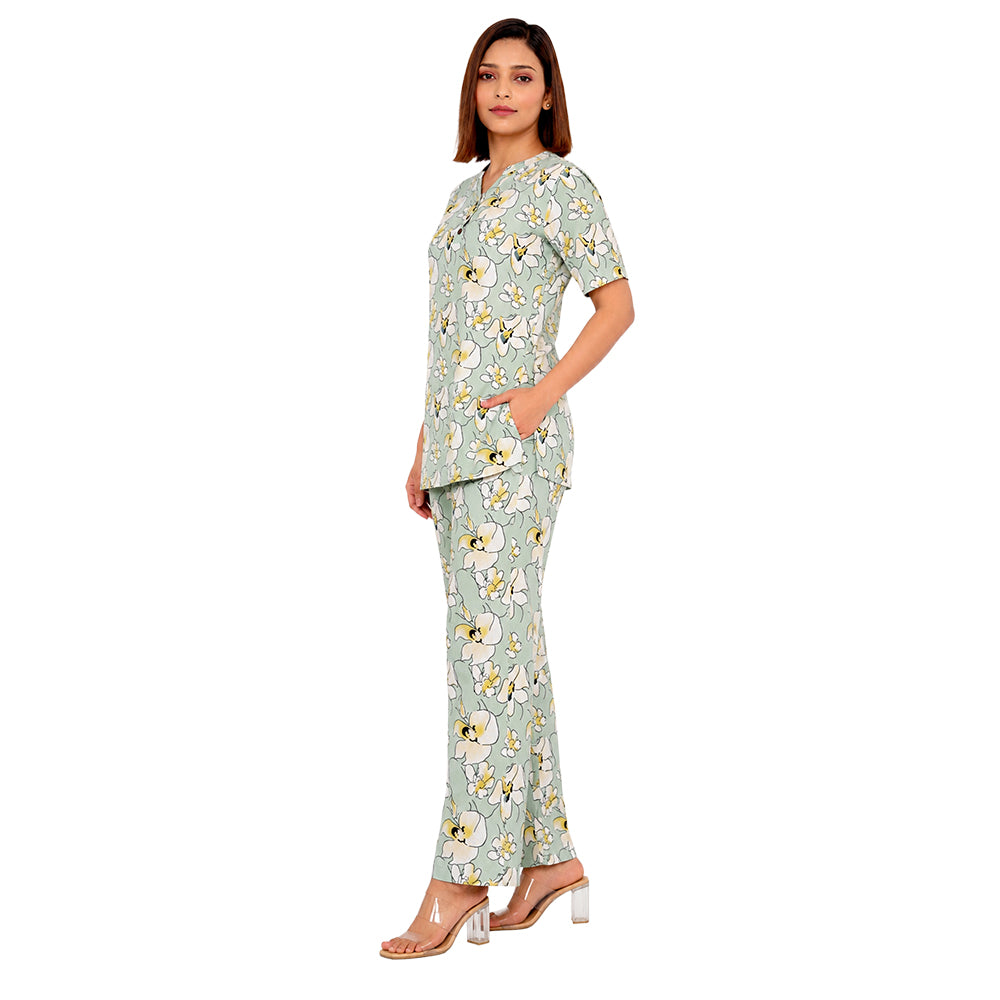 COMFORT LADY CO ORD SET WOMEN | PRINTED LOUNGE WEAR TWO PIECE OUTFIT | AIRPORT LOOK & TRAVEL WEAR