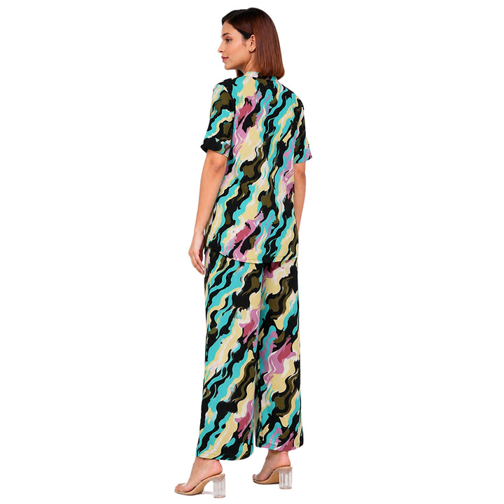 COMFORT LADY CO ORD SET WOMEN | PRINTED LOUNGE WEAR TWO PIECE OUTFIT | AIRPORT LOOK & TRAVEL WEAR