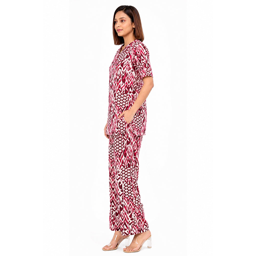 COMFORT LADY CO ORD SET WOMEN | PRINTED LOUNGE WEAR TWO PIECE OUTFIT | AIRPORT LOOK & TRAVEL WEAR