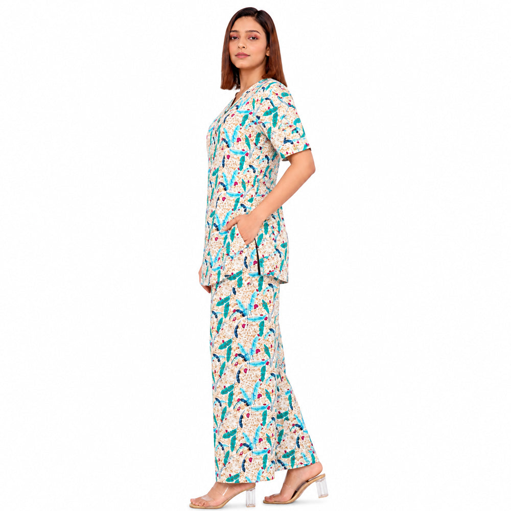 COMFORT LADY CO ORD SET WOMEN | PRINTED LOUNGE WEAR TWO PIECE OUTFIT | AIRPORT LOOK & TRAVEL WEAR