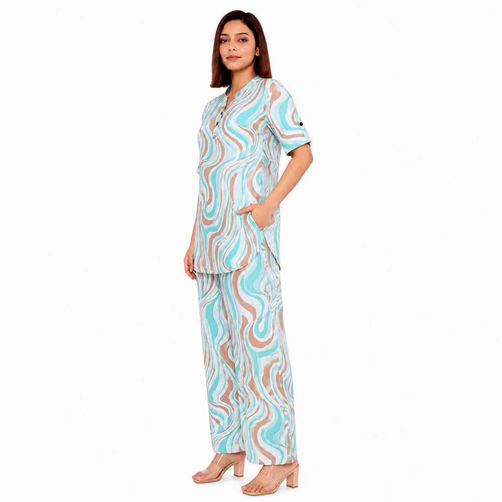 COMFORT LADY CO ORD SET WOMEN | PRINTED LOUNGE WEAR TWO PIECE OUTFIT | AIRPORT LOOK & TRAVEL WEAR