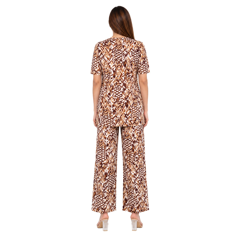 COMFORT LADY CO ORD SET WOMEN | PRINTED LOUNGE WEAR TWO PIECE OUTFIT | AIRPORT LOOK & TRAVEL WEAR