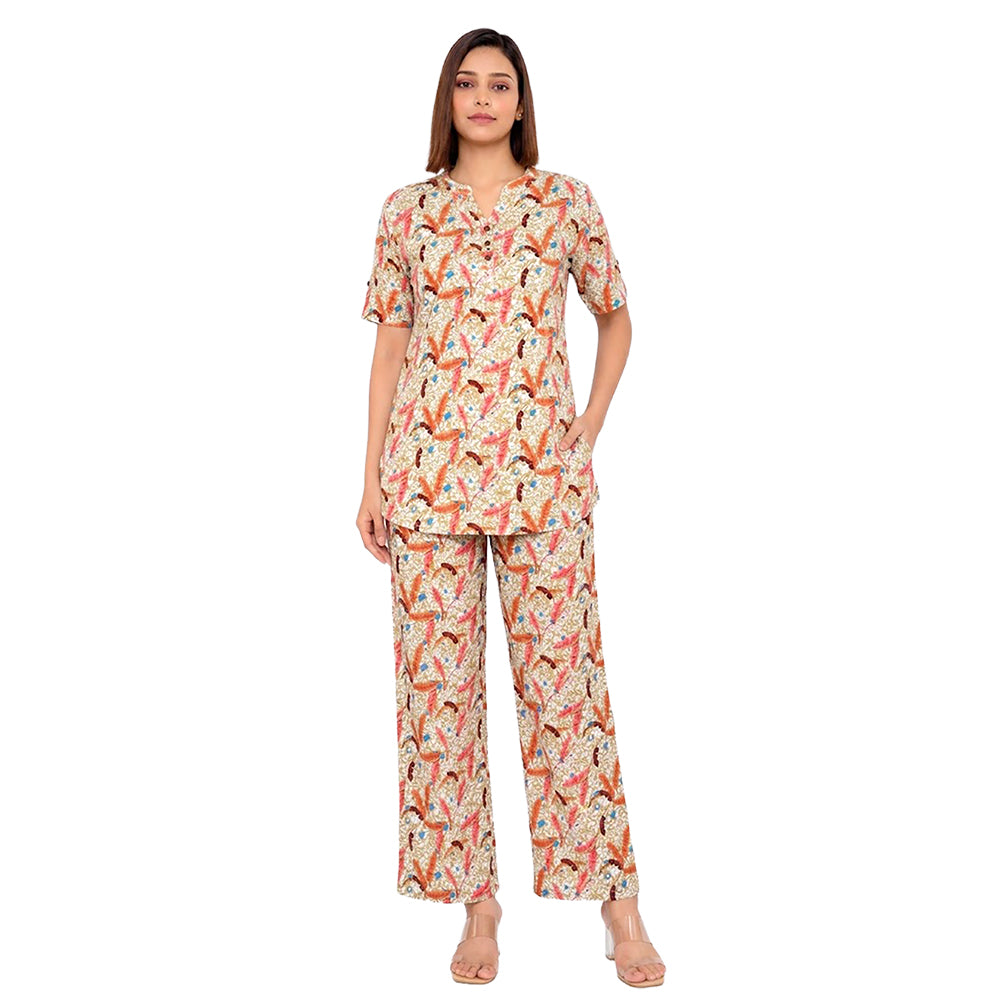 COMFORT LADY CO ORD SET WOMEN | PRINTED LOUNGE WEAR TWO PIECE OUTFIT | AIRPORT LOOK & TRAVEL WEAR