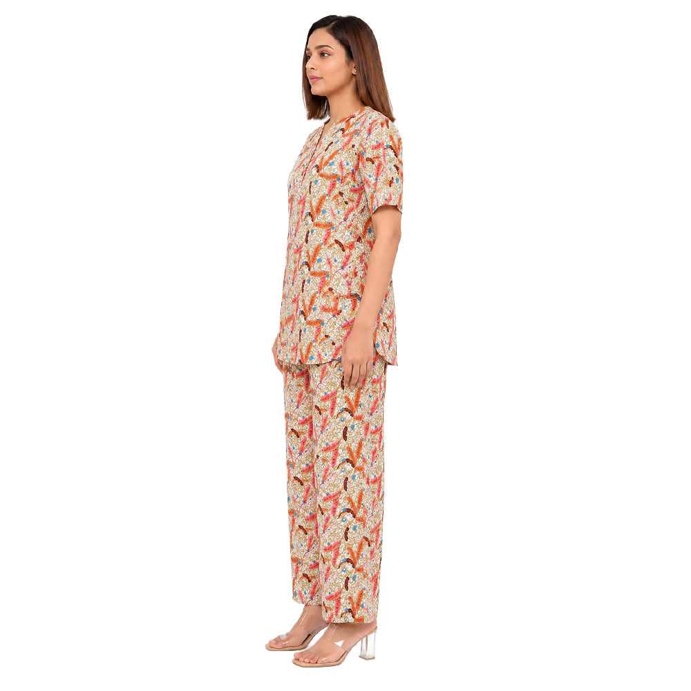 COMFORT LADY CO ORD SET WOMEN | PRINTED LOUNGE WEAR TWO PIECE OUTFIT | AIRPORT LOOK & TRAVEL WEAR