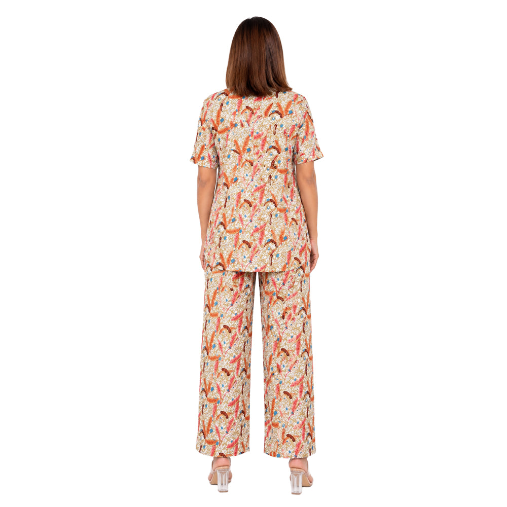 COMFORT LADY CO ORD SET WOMEN | PRINTED LOUNGE WEAR TWO PIECE OUTFIT | AIRPORT LOOK & TRAVEL WEAR
