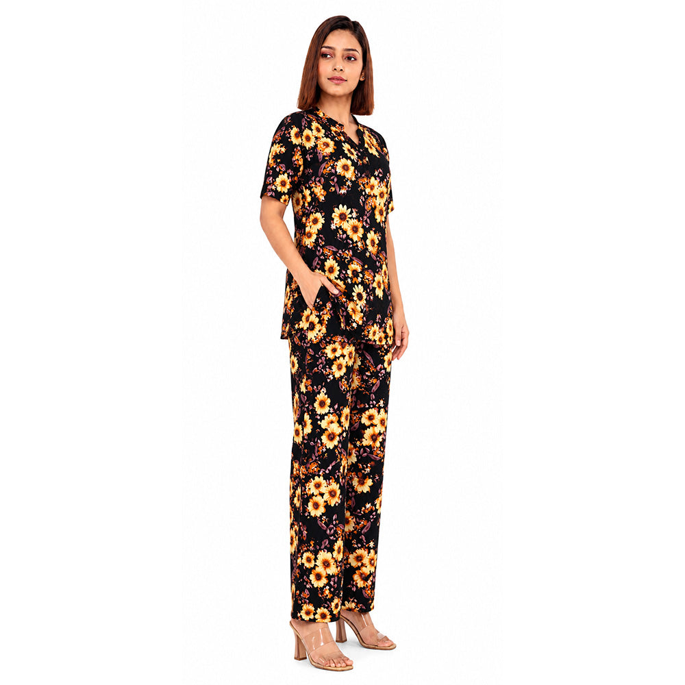 COMFORT LADY CO ORD SET WOMEN | PRINTED LOUNGE WEAR TWO PIECE OUTFIT | AIRPORT LOOK & TRAVEL WEAR