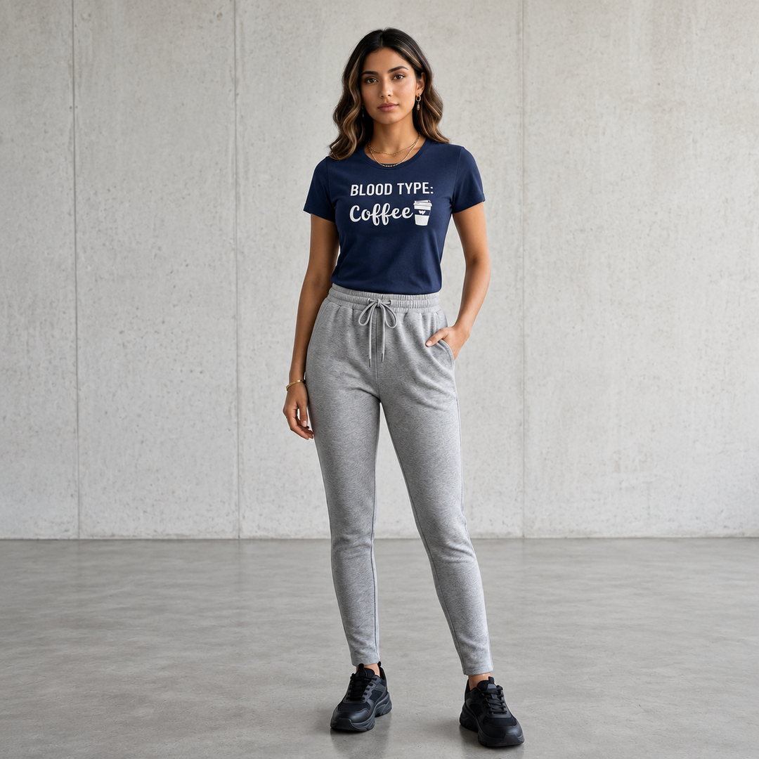 Chest Print Half Sleev T-Shirt + Joggers