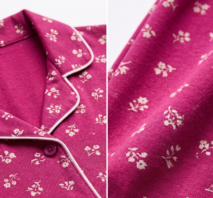 Nightsuit Collared Printed Shirt with Pyjama Pant Co-ord