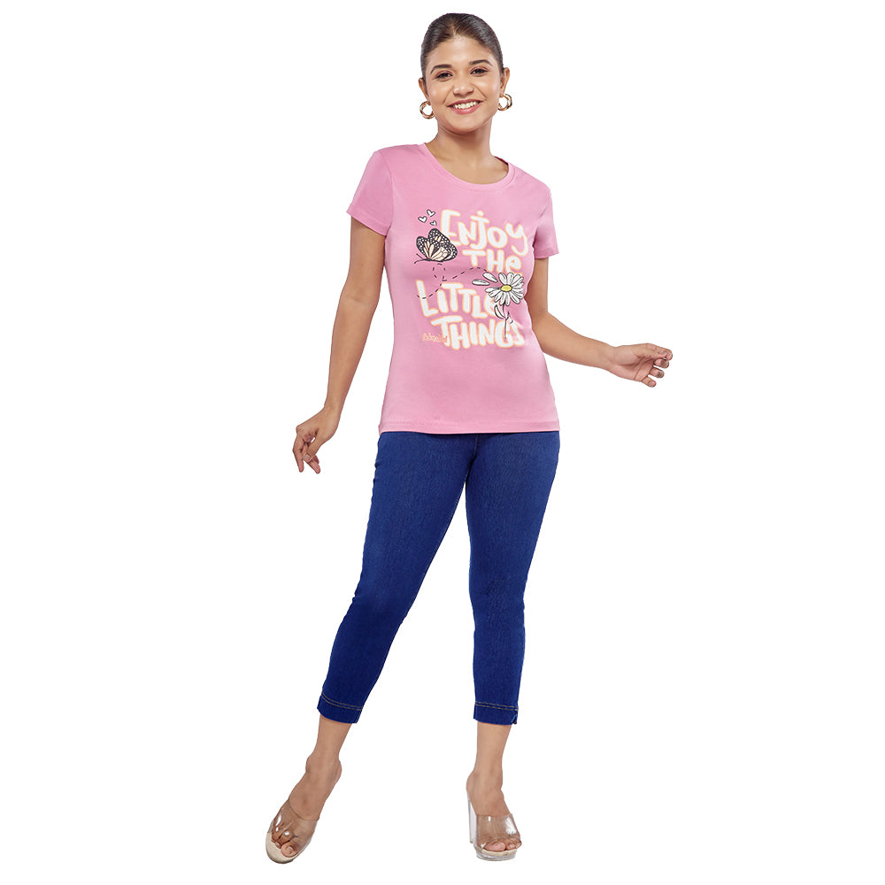 Comfort Lady Women's Cotton Denim Pants | Stretch Slim Fit Capri Jeans with Pockets | Mid Rise Casual Daily Wear