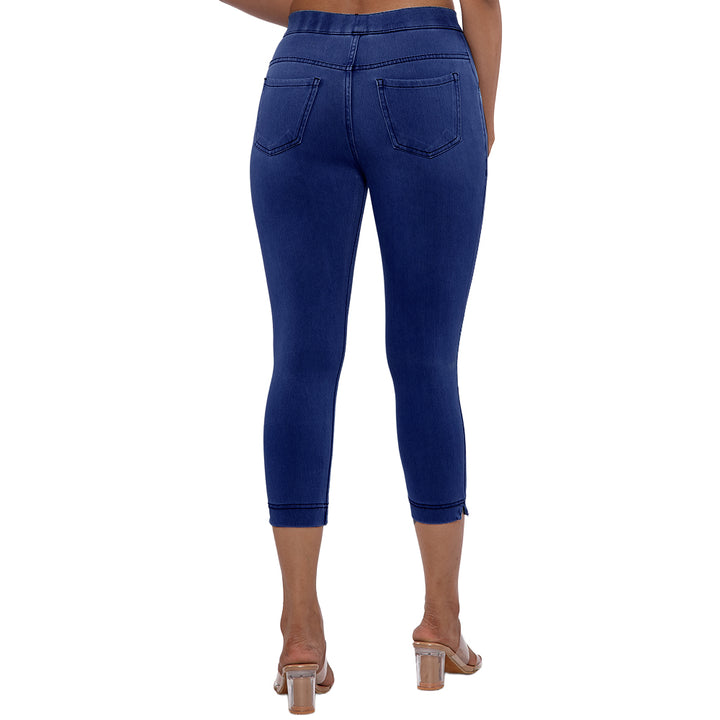 Comfort Lady Women's Cotton Denim Pants | Stretch Slim Fit Capri Jeans with Pockets | Mid Rise Casual Daily Wear