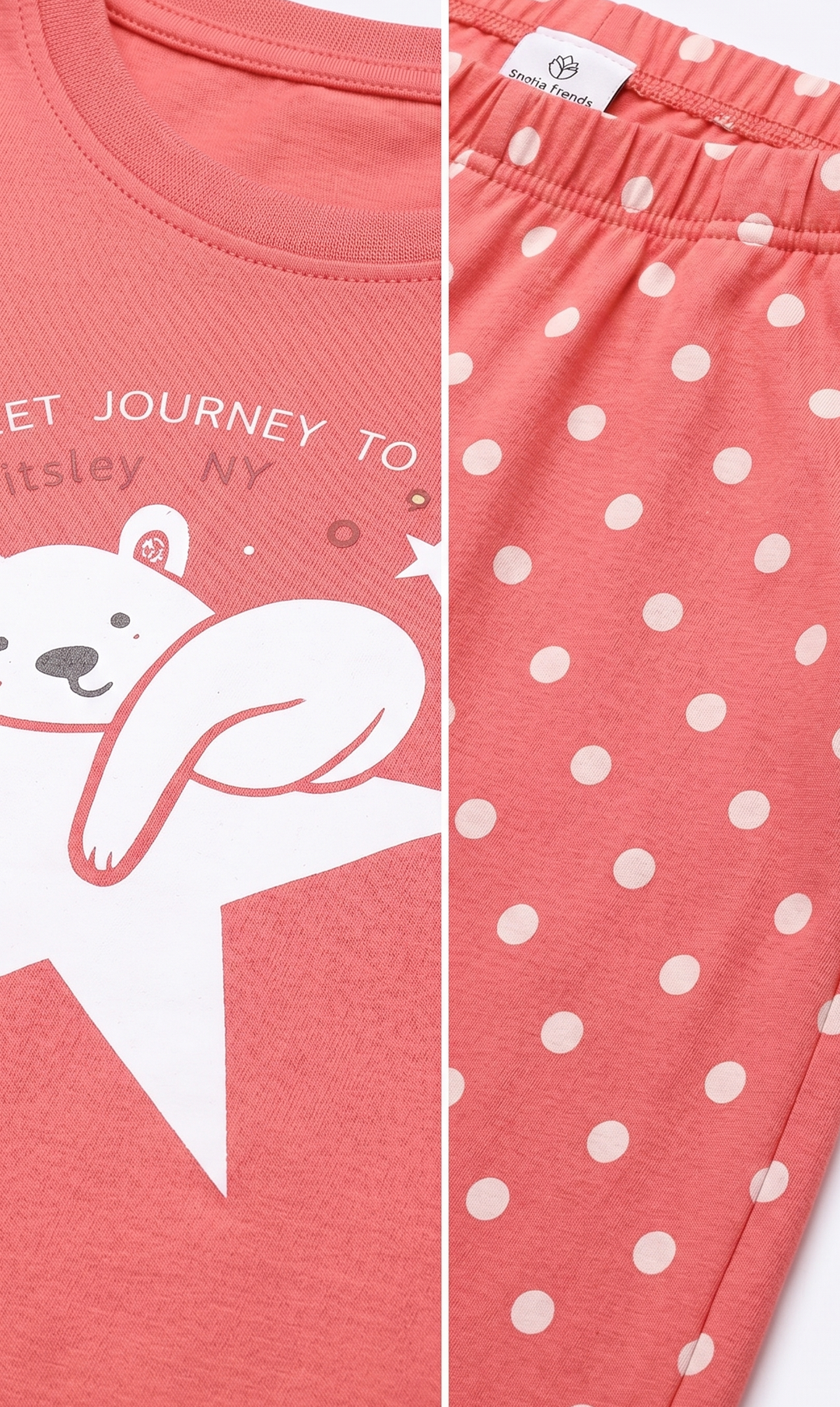 Loungewear Round Neck Printed T-Shirt with Pyjama