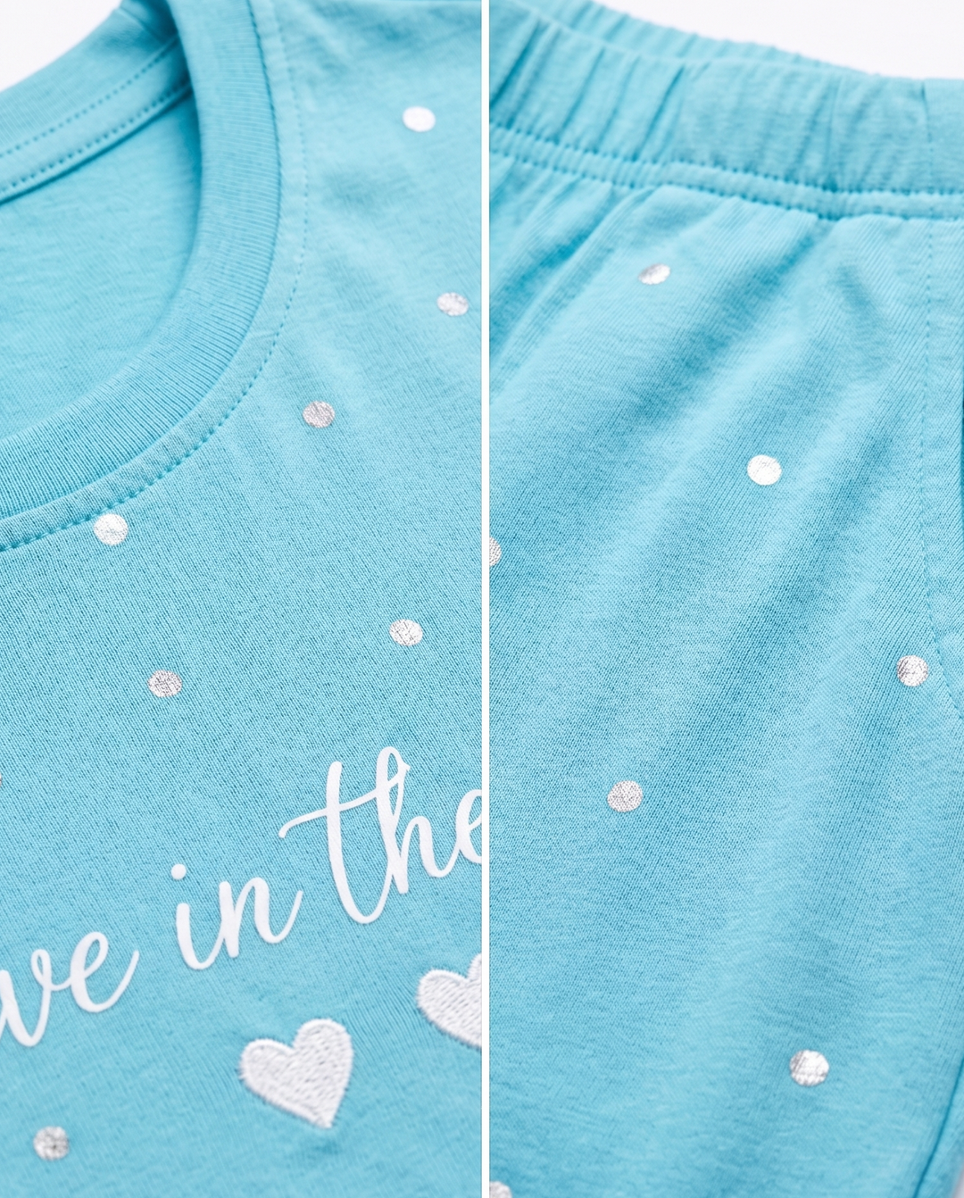 Loungewear Round Neck Printed T-Shirt with Pyjama