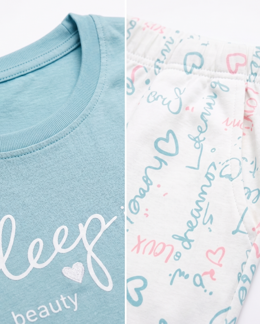 Loungewear Round Neck Printed T-Shirt with Pyjama
