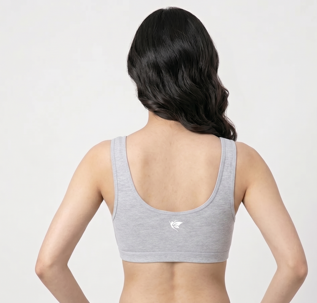 Comfort Lady Women’s Cotton Beginners Bra | Wire-Free, Label-Free, Daily Wear  - WHITE