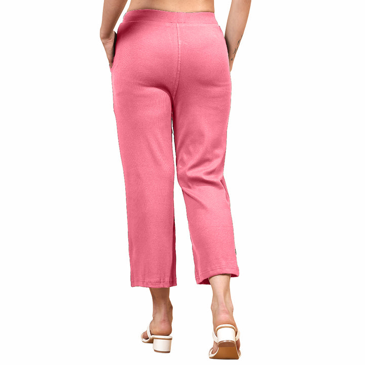 Comfort Lady Women’s Cotton Stretch Pants | Ribbed Flexi Fit Trousers | Soft Fabric | Comfortable Everyday Wear | 2 Pockets - ONION