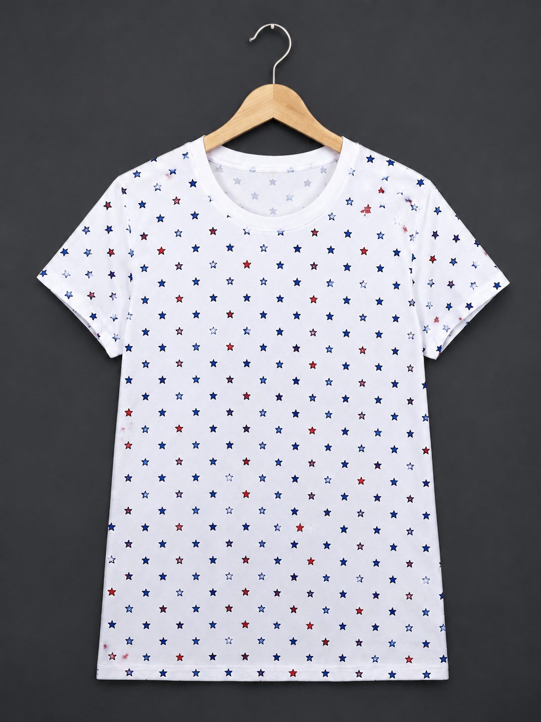 Comfort Lady All Over Printed Half Sleeve Cotton Round Neck T-Shirt