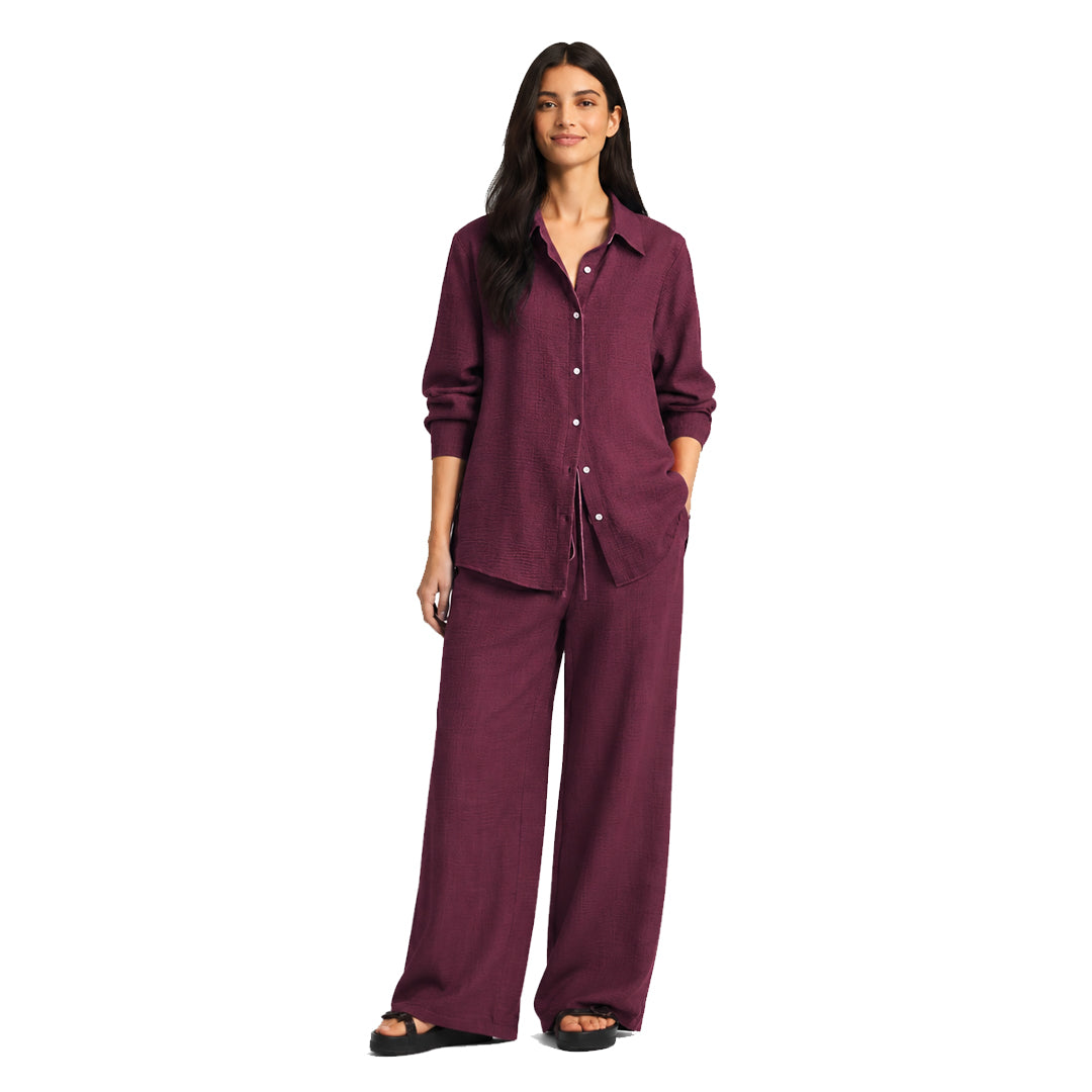 Summer Co-Ord Set - Wine
