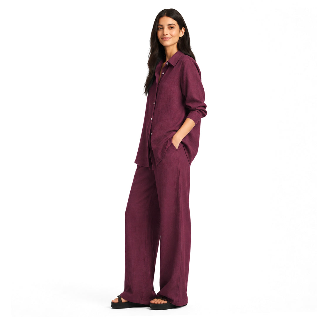 Summer Co-Ord Set - Wine