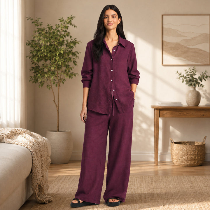 Summer Co-Ord Set - Wine