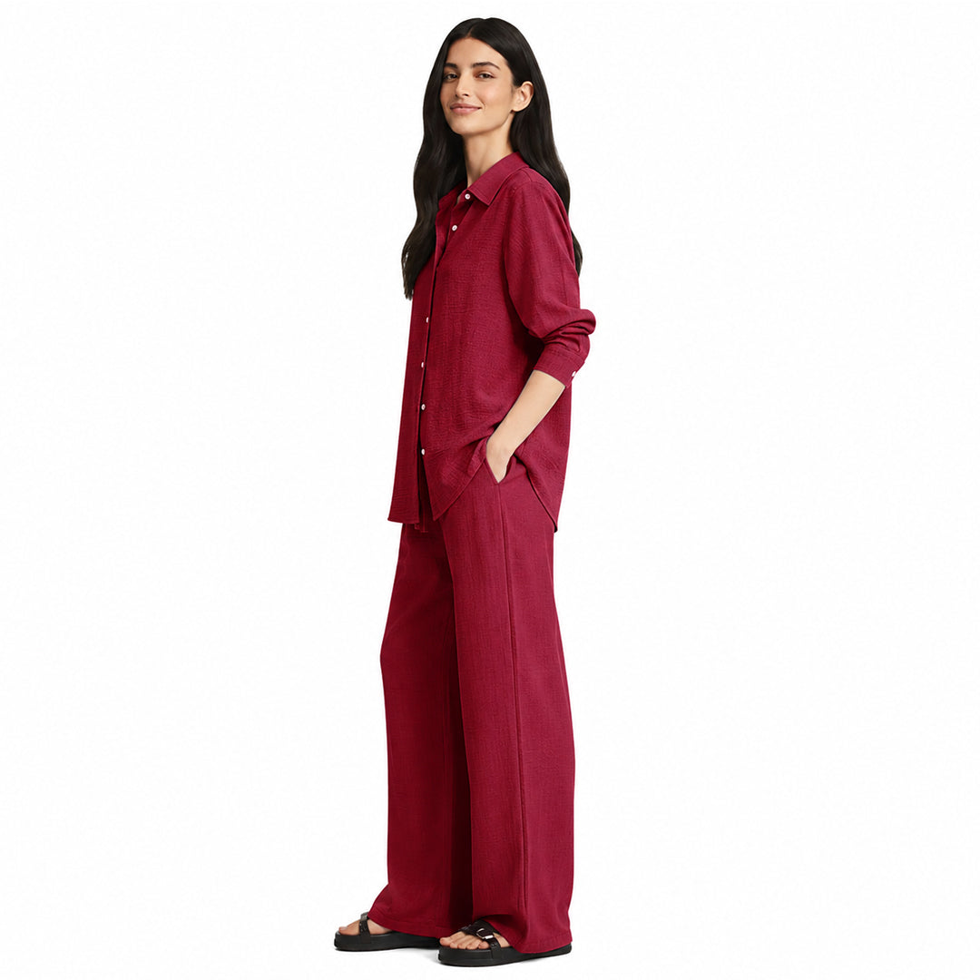 Summer Co-Ord Set - Maroon