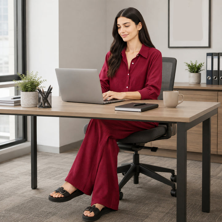 Summer Co-Ord Set - Maroon