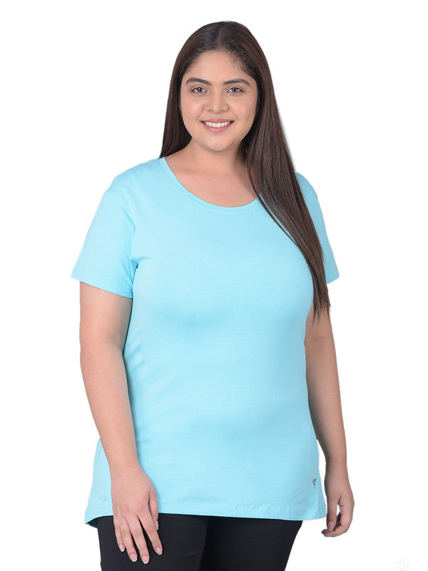Comfort Lady Regular Fit Plain Half Sleeve plus Size T Shirt